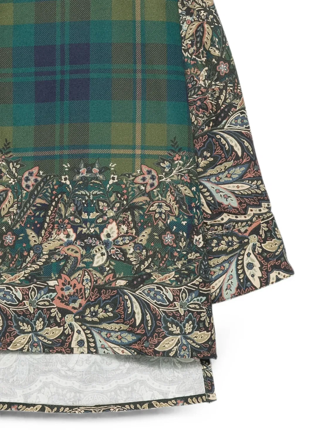 Клетчатая рубашка с узором пейсли Etro Kids, зеленый — фото 3