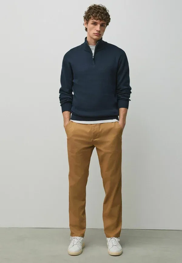 Брюки из хлопка с эластаном Trousers Next, Ochre yellow, желтый — фото 2