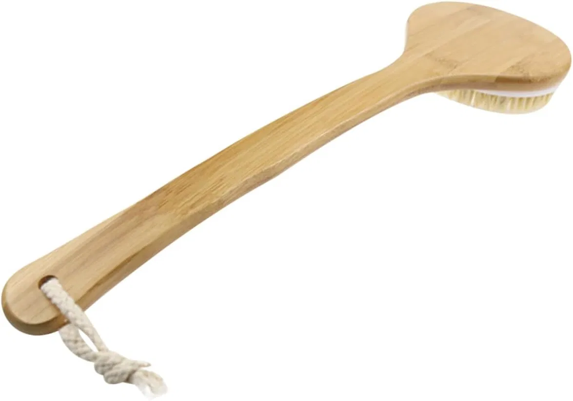 Щетка для душа с длинной ручкой, Mikinona, 1 шт, 40x11x3.4 см, Light Brown