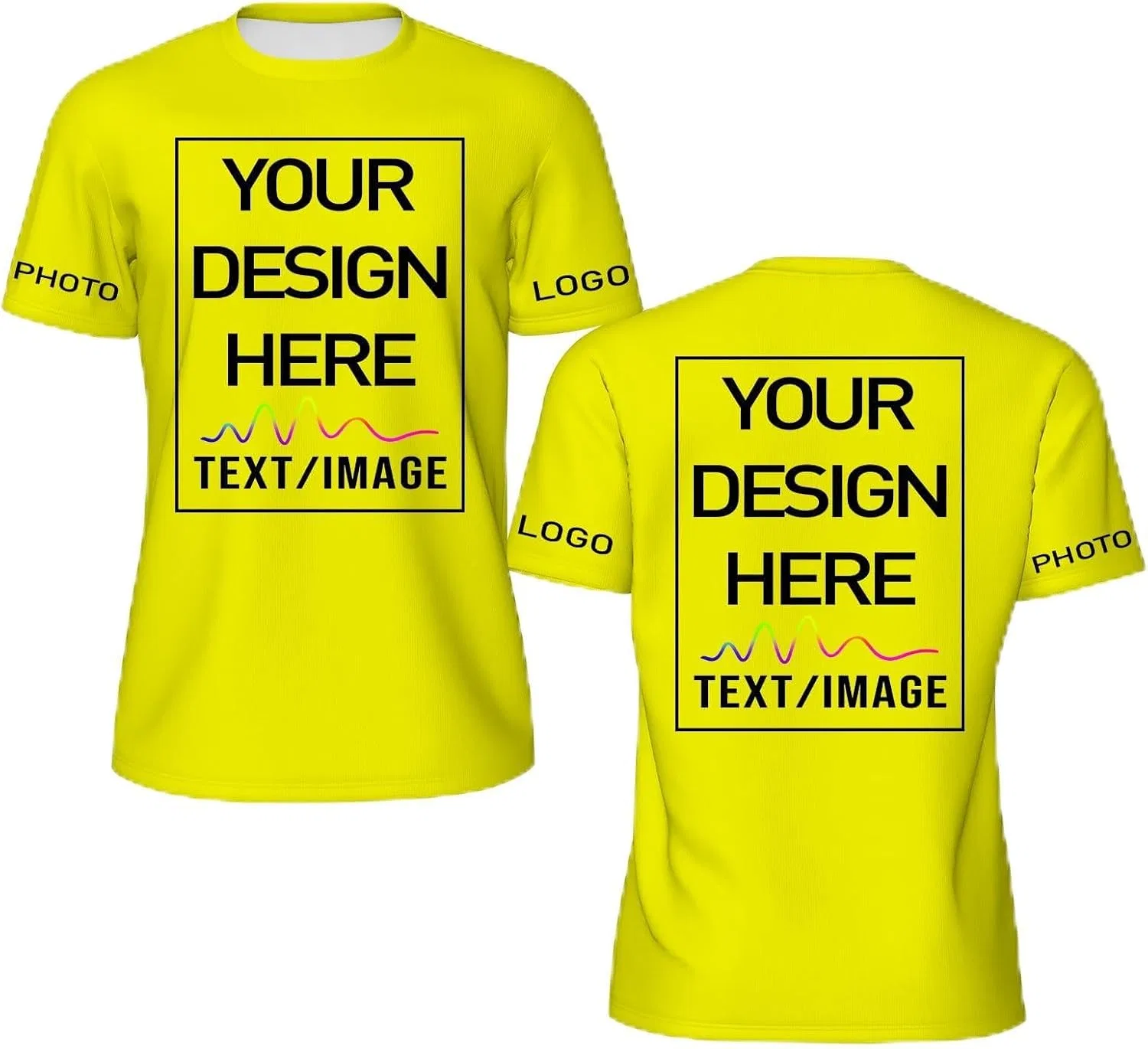 Кастомная футболка с принтом, Regular Fit, Yellow