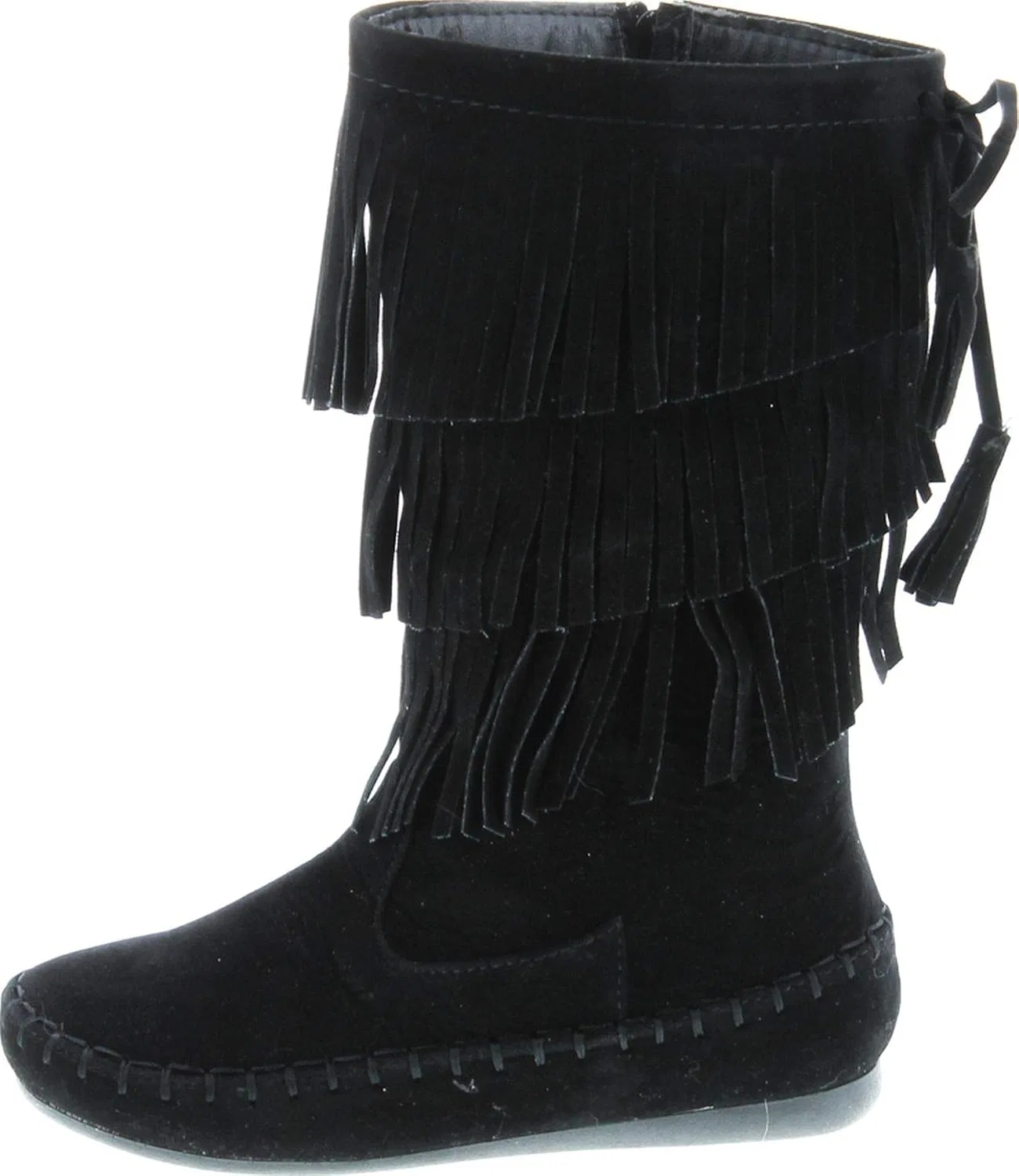 Детские сапоги для девочек с бахромой Link Candice-16K, Black — фото 2