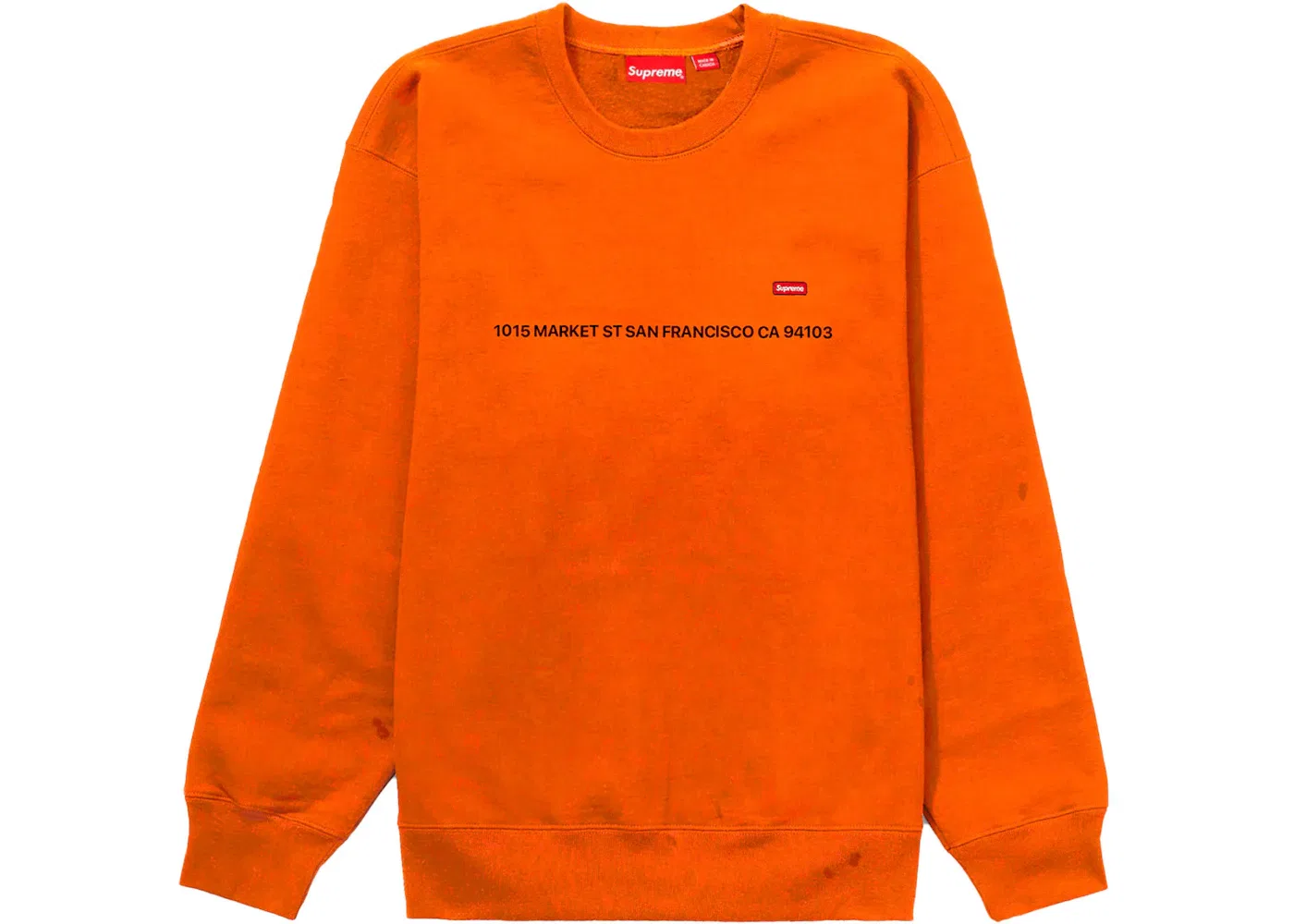 Мужской свитшот с принтом Supreme Crewneck (San Francisco Shop Exclusive), Orange