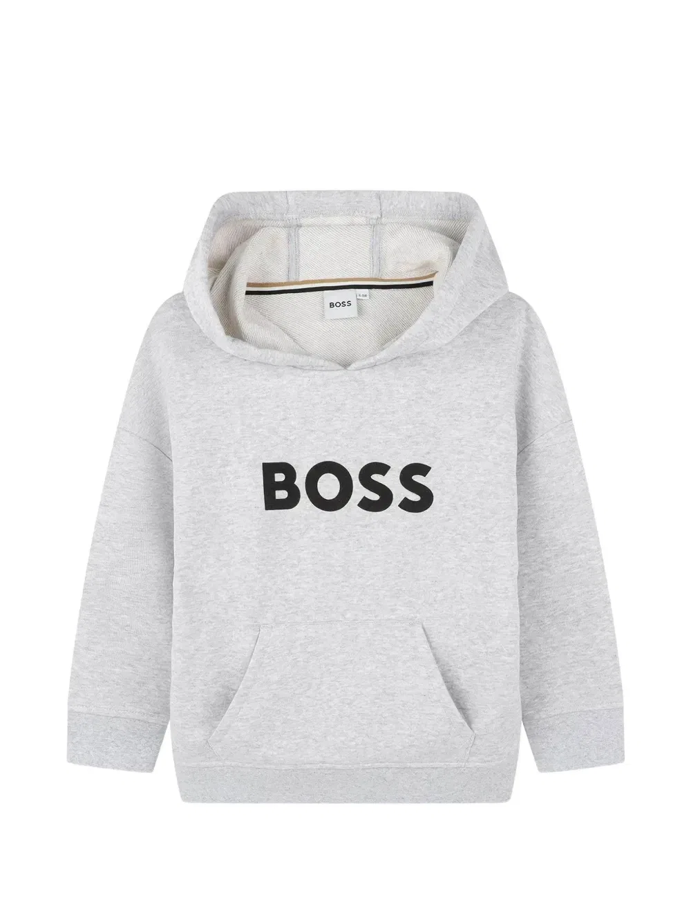 Худи с накладным карманом и логотипом BOSS Kidswear, серый
