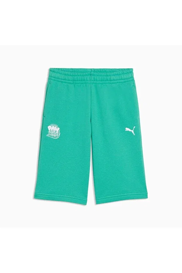 Детские спортивные шорты для девочек хлопковые Puma, Green — фото 4