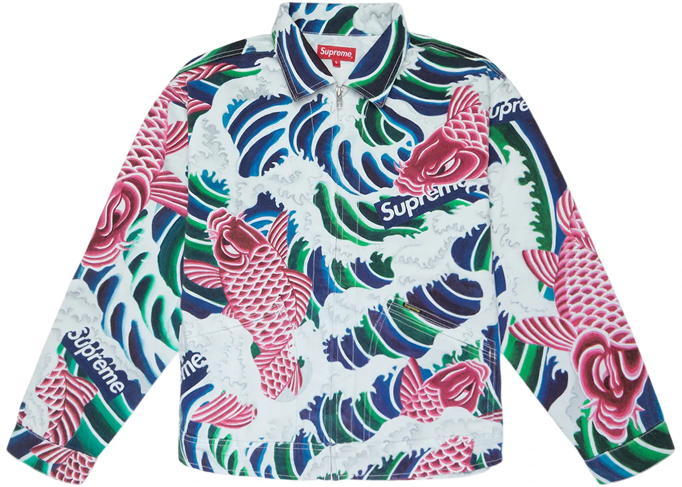 Мужская куртка с принтом Waves Work Jacket Supreme, Multicolor