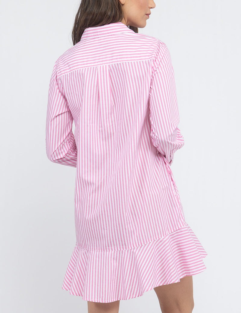 

Платье U.S. Polo Assn Striped Drop Peplum Shirt, розовый