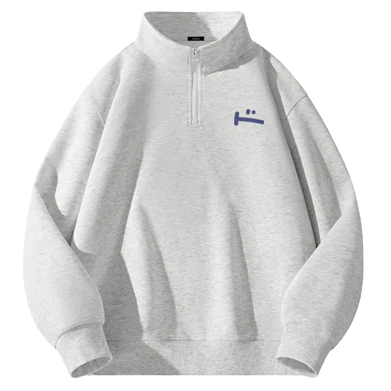 Свитшот детский с воротником-стойкой MINISO, Light Heather Gray