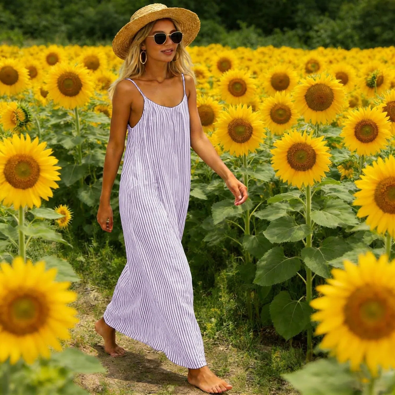 Женское платье-комбинация с открытой спиной, Maxi, Purple — фото 3