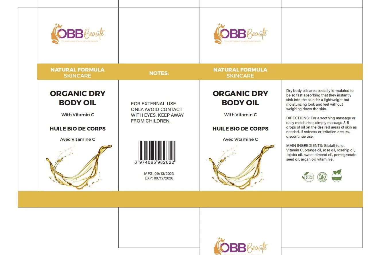 Масло для тела Organic Dry Oil with Vitamin C, OBBBeauté, 200 мл — фото 3