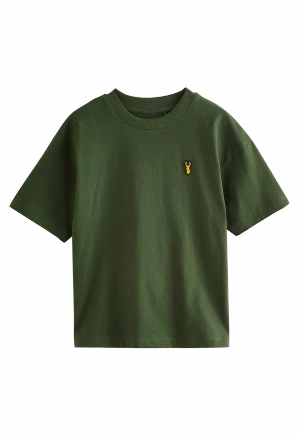 Футболка хлопок Regular fit - short sleeve 4 pack - basic t-shirt Next blue, rust, khaki, черный/синий/хаки — фото 3