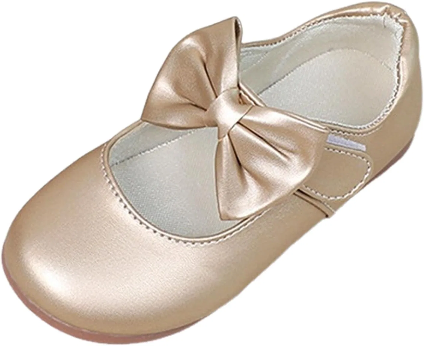 Детские балетки для девочек с бантом, модель Mary Jane Ballet Flats, Gold