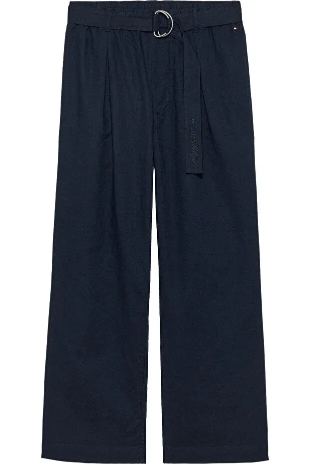 Детские брюки для девочек широкие Tommy Hilfiger, Navy Blue — фото 4