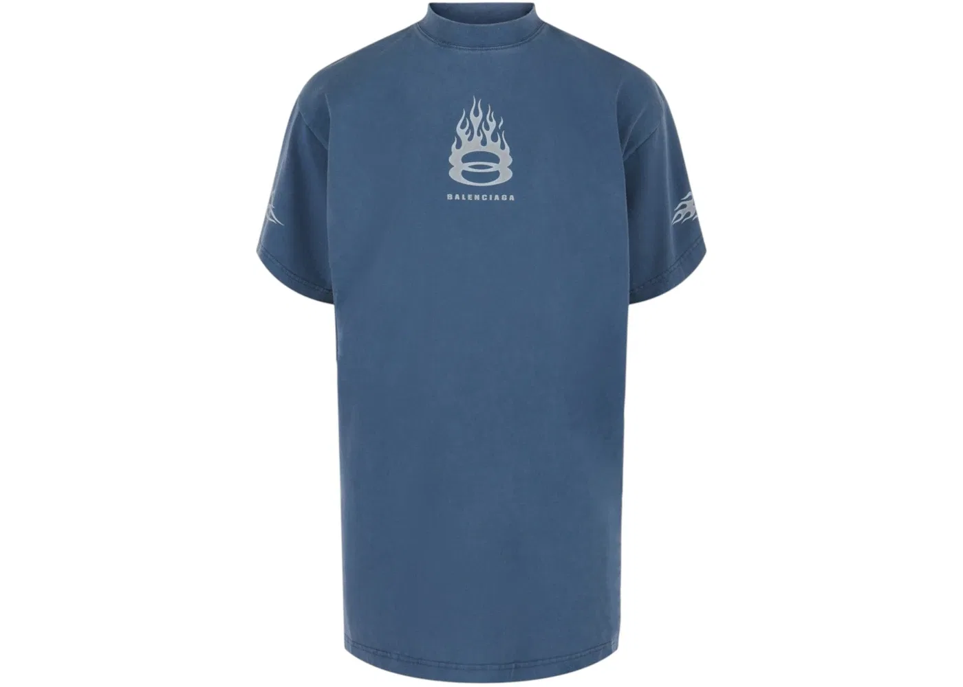 Мужская футболка оверсайз с принтом Burning Unity Balenciaga, цвет Washed/Out/Blue