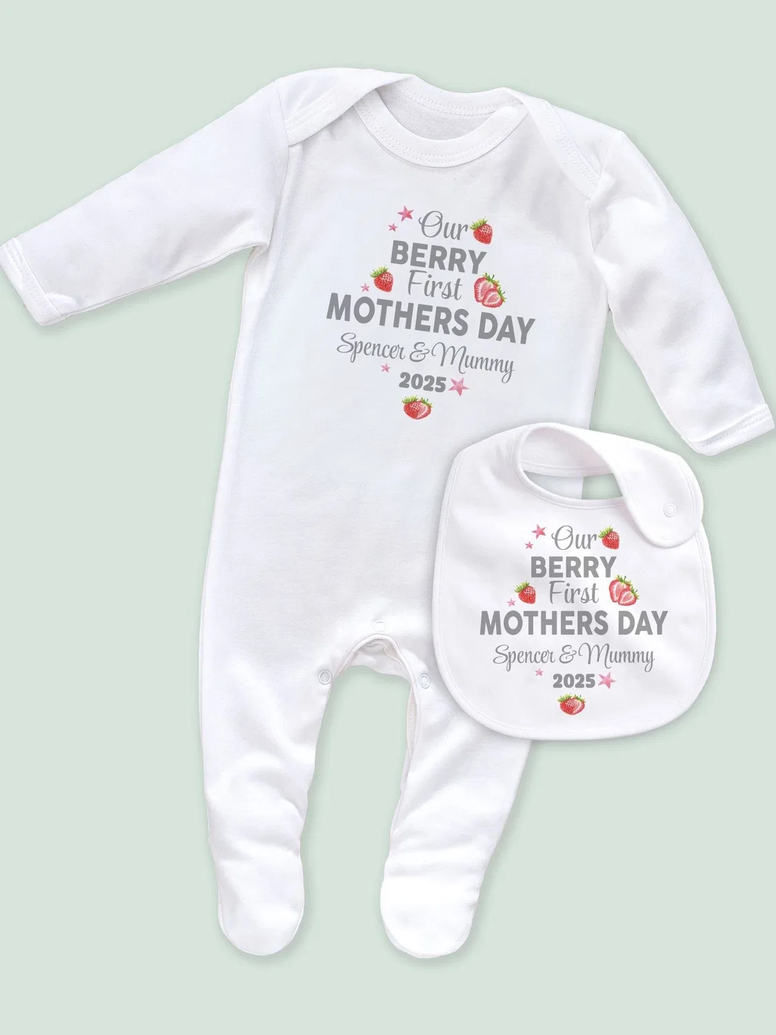 Комбинезон Personalized Berry 1st Mother's Day Little Years, белый