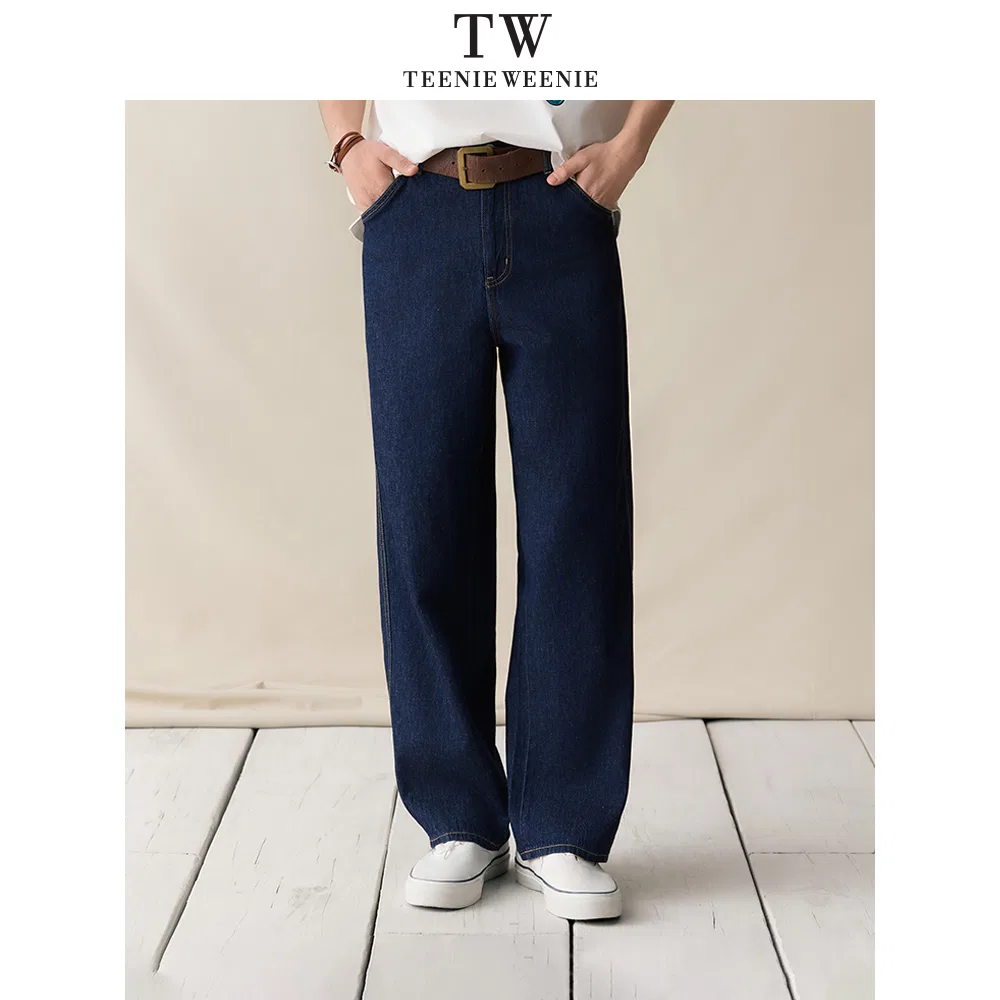 Детские джинсы свободного кроя Dark Blue Teenie Weenie Men, Темно-синий — фото 4