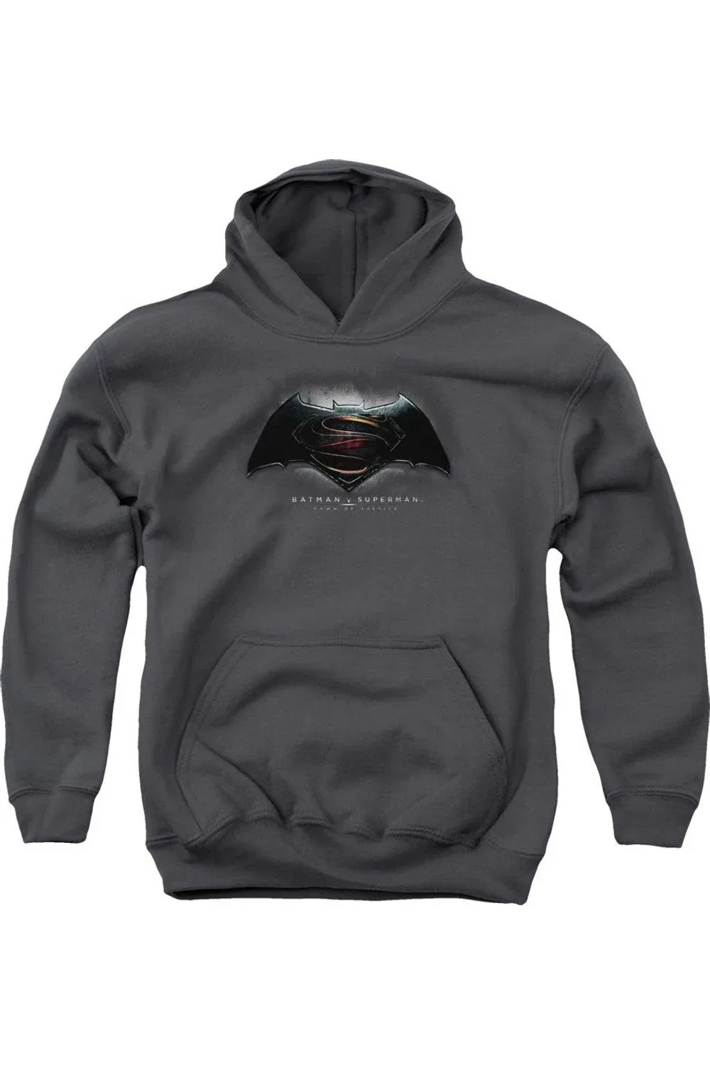 Детское худи с капюшоном Batman V Superman Logo Gildan, Charcoal