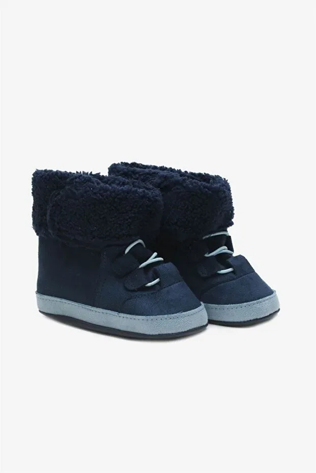 Детские пинетки с завязками Funny Baby, Navy Blue