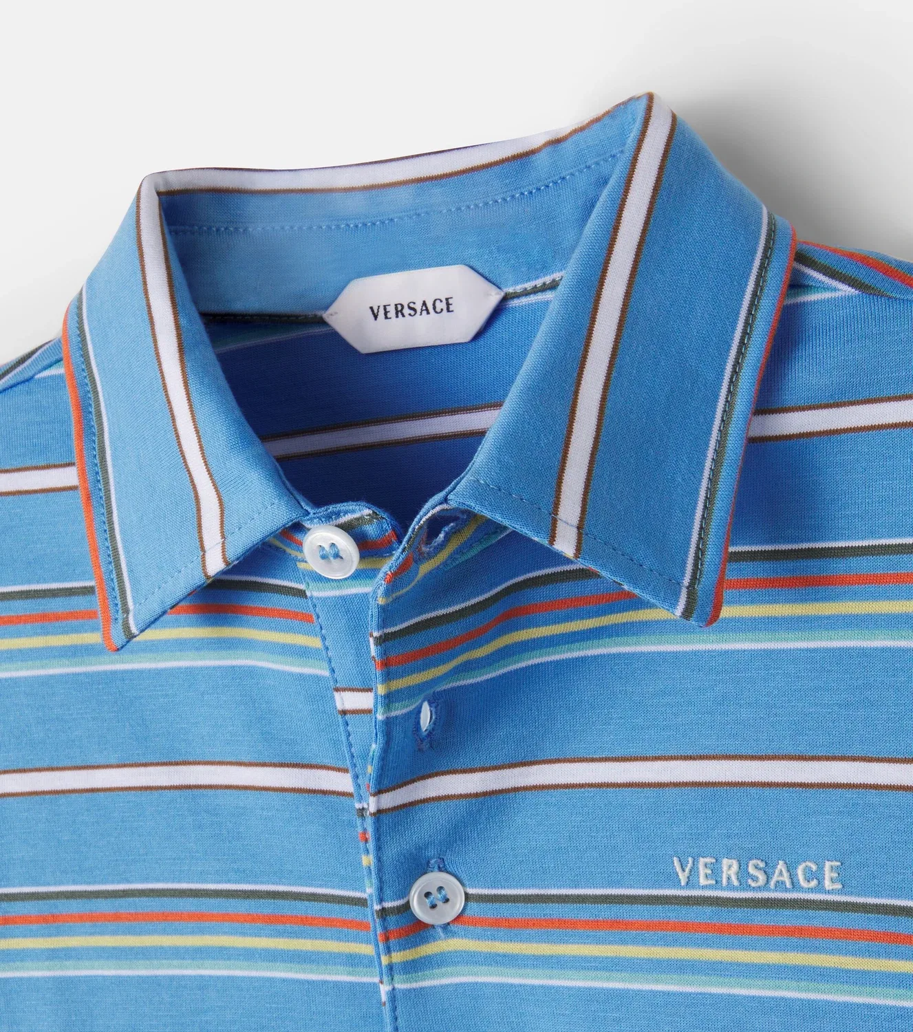 Поло с воротником поло Versace Kids, синий — фото 4