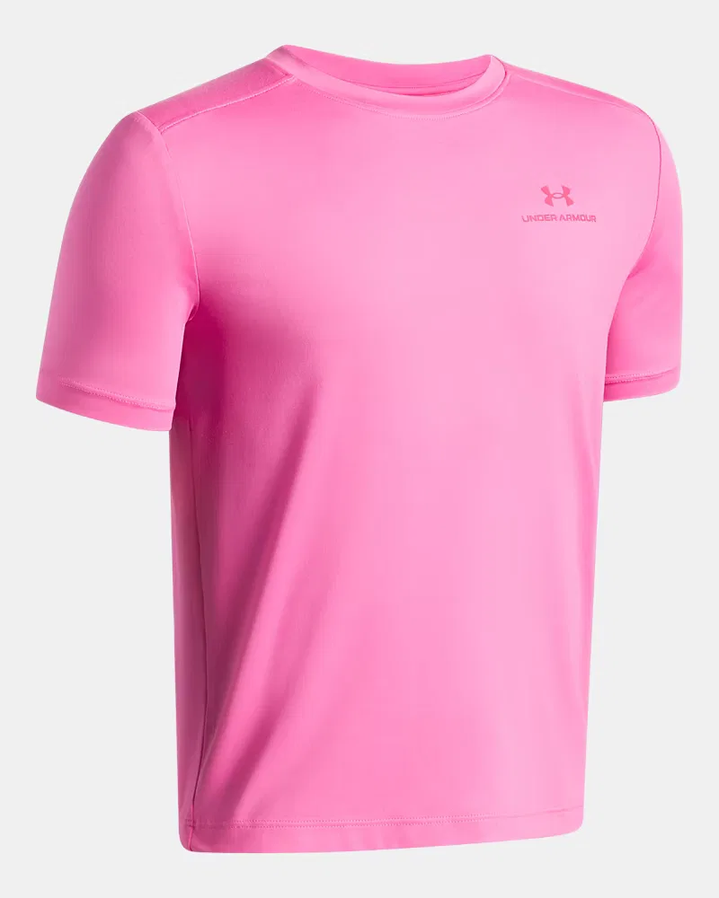 Футболка с коротким рукавом для мальчиков быстросохнущая UA Vanish UnderArmour, Pink Frenzy — фото 3