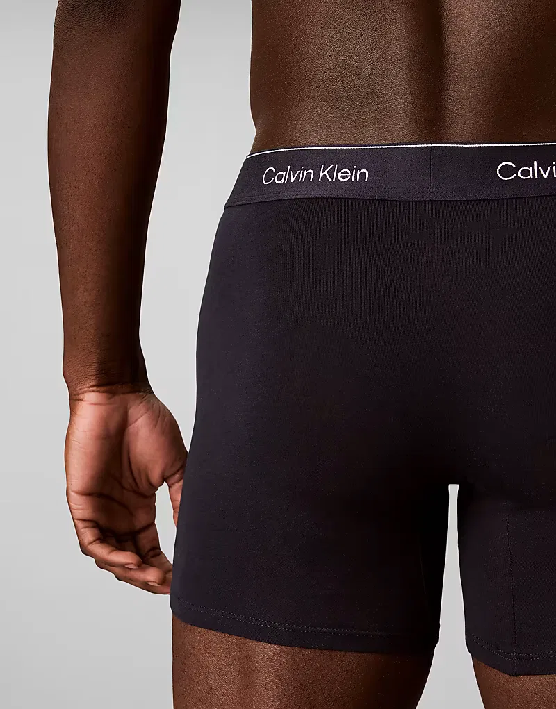 Боксеры Icon Cotton Stretch 5 пар Calvin Klein, хаки/темно-синий/фиолетовый/серый/черный — фото 2
