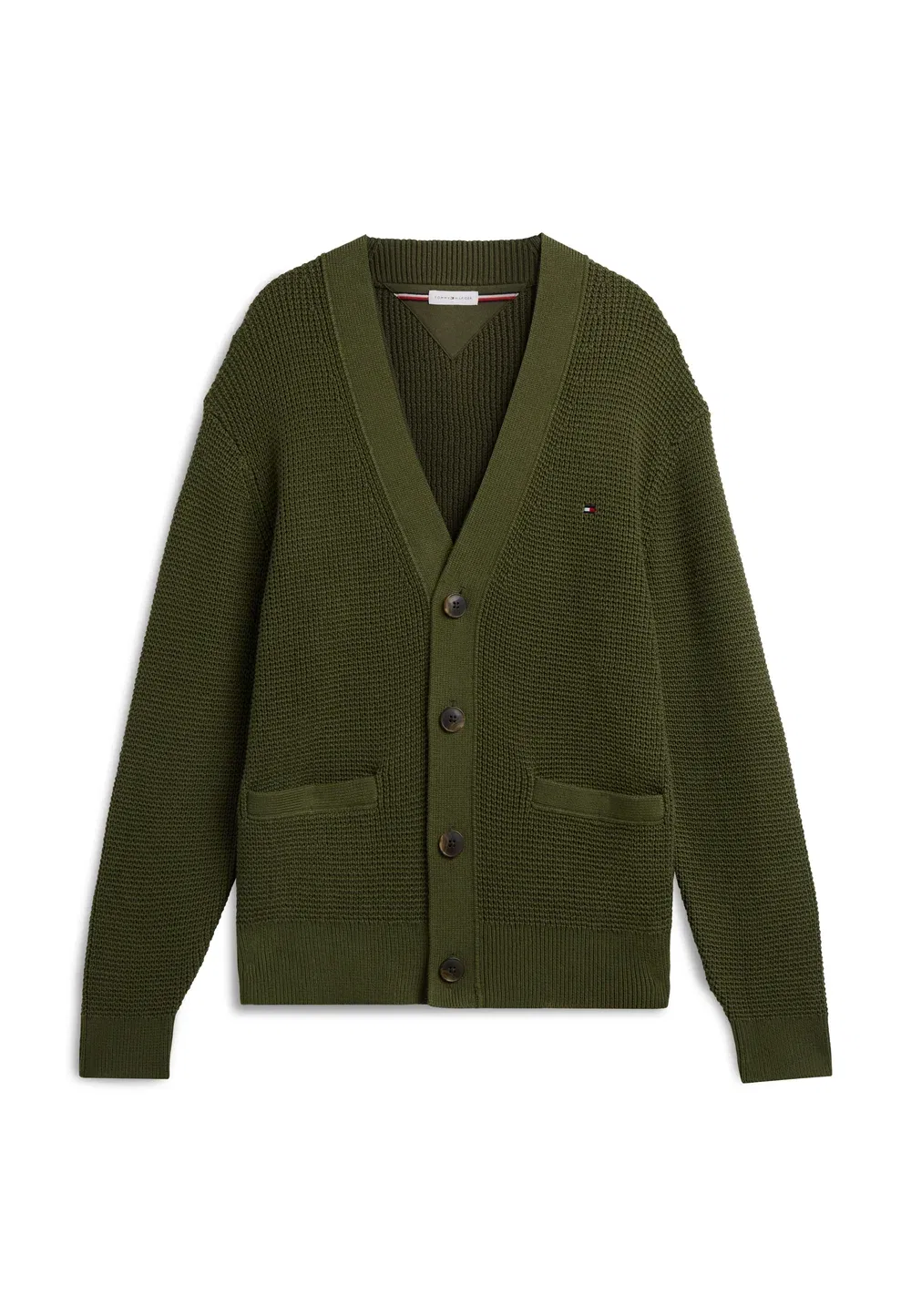Кардиган с вафельной структурой Tommy Hilfiger, Huntsman Green — фото 4