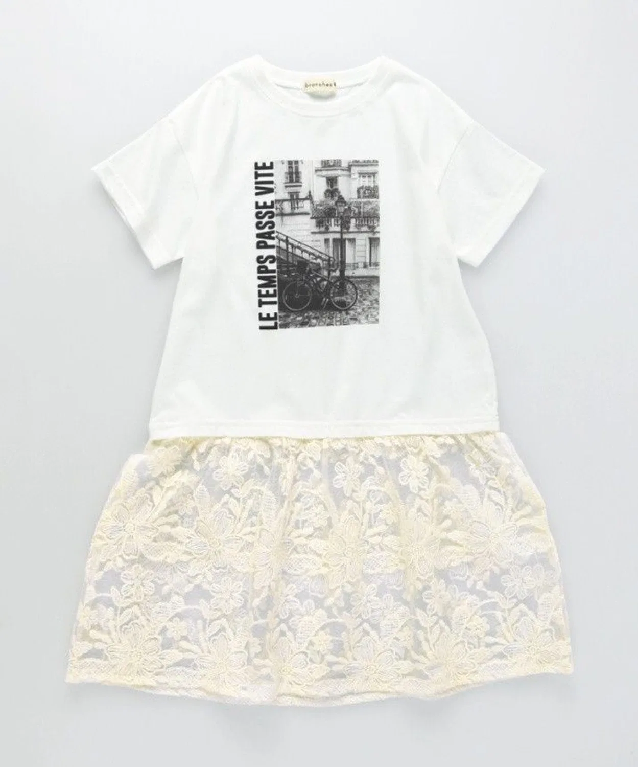 Детское платье с кружевной юбкой и футболкой branshes, Light Grey — фото 2