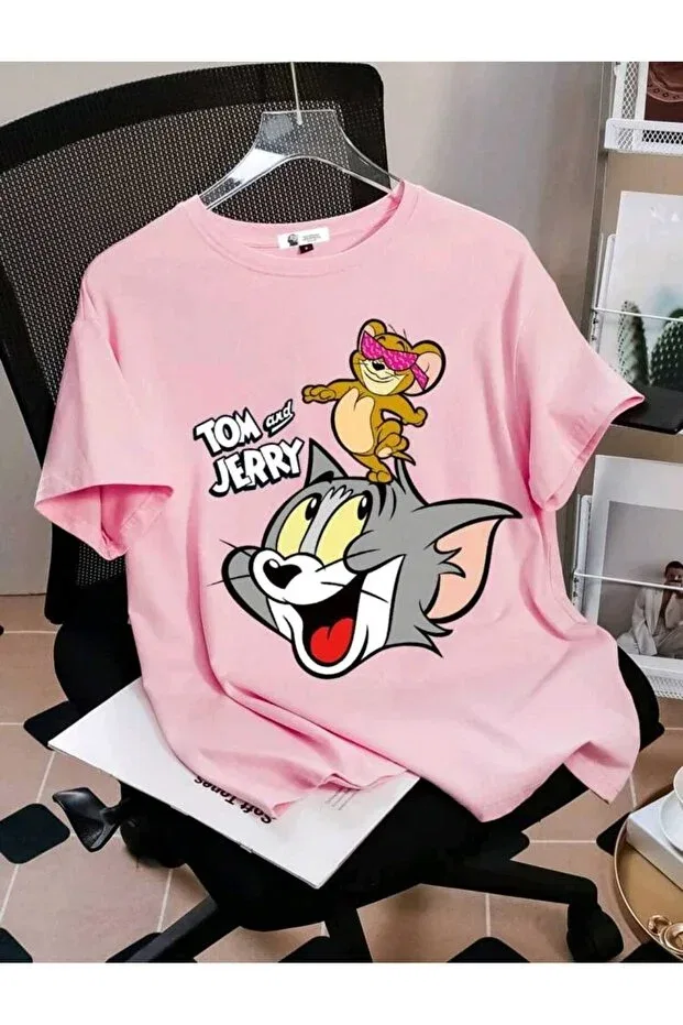 Детская футболка для мальчиков с принтом Favorist, Pink-Tomandjerry-Goggles