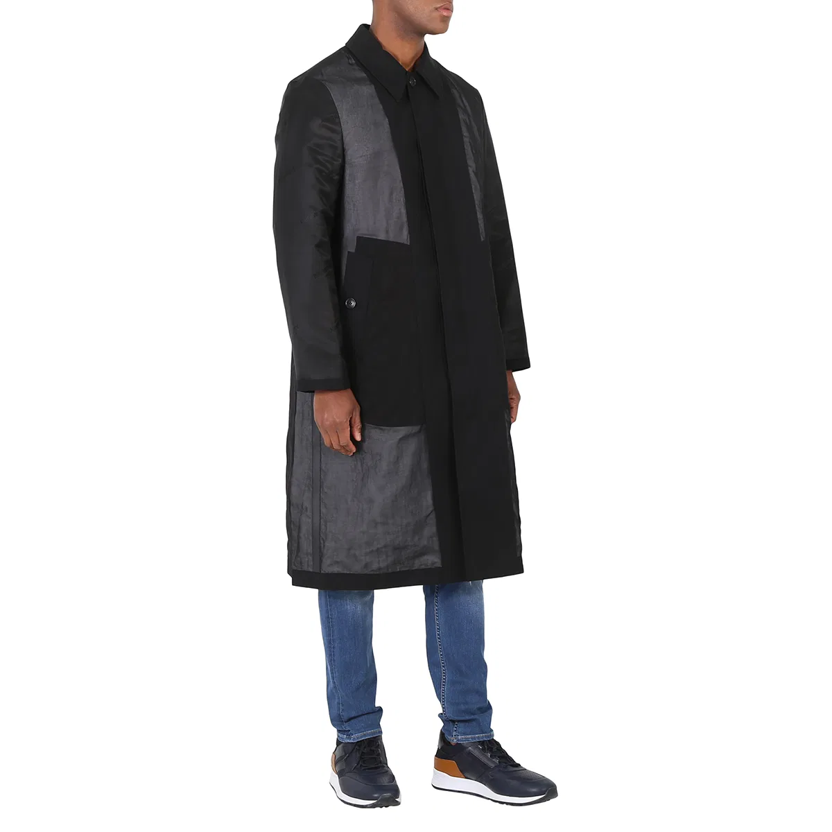 Пальто-авто с панелями из хлопкового габардина Burberry, Black — фото 3