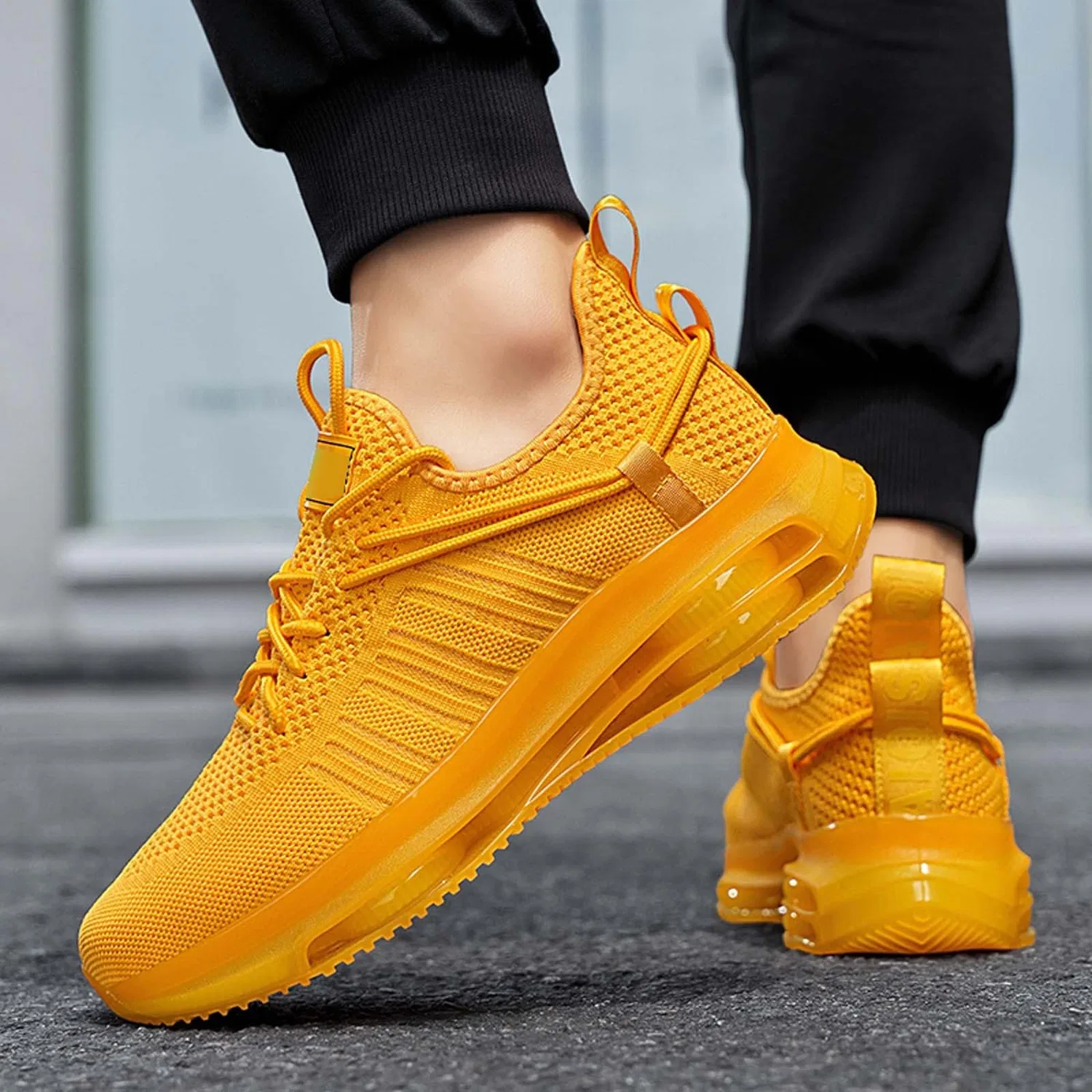 Детские кроссовки с сетчатым верхом Unisex Daily Wear Lightweight Sports, Yellow — фото 3