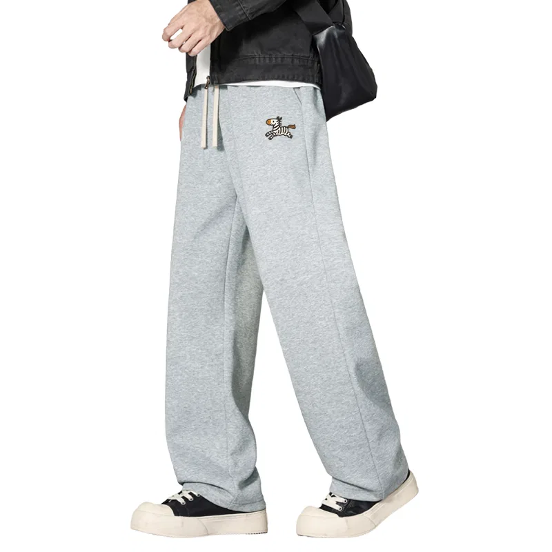 Детские повседневные брюки прямого кроя Dark Gray Zebra Journal Pants Logo MINISO, Dark Gray Zebra Journal Pants Logo — фото 3
