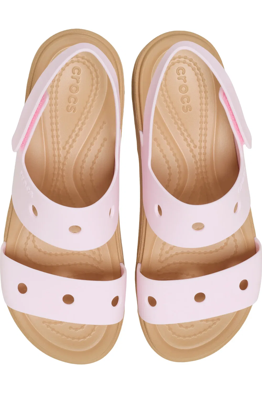 Детские сандалии-слинги на платформе Brooklyn CROCS, Pink Milk/Cashew — фото 3