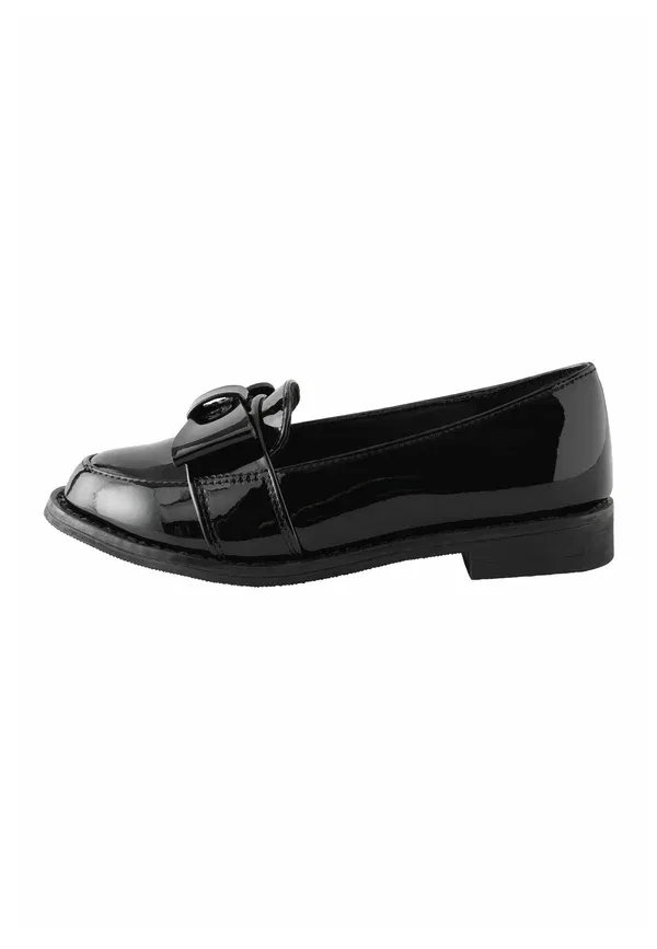 Лоферы с бантом Regular fit - school bow loafers - slip-ons Next patent, черный