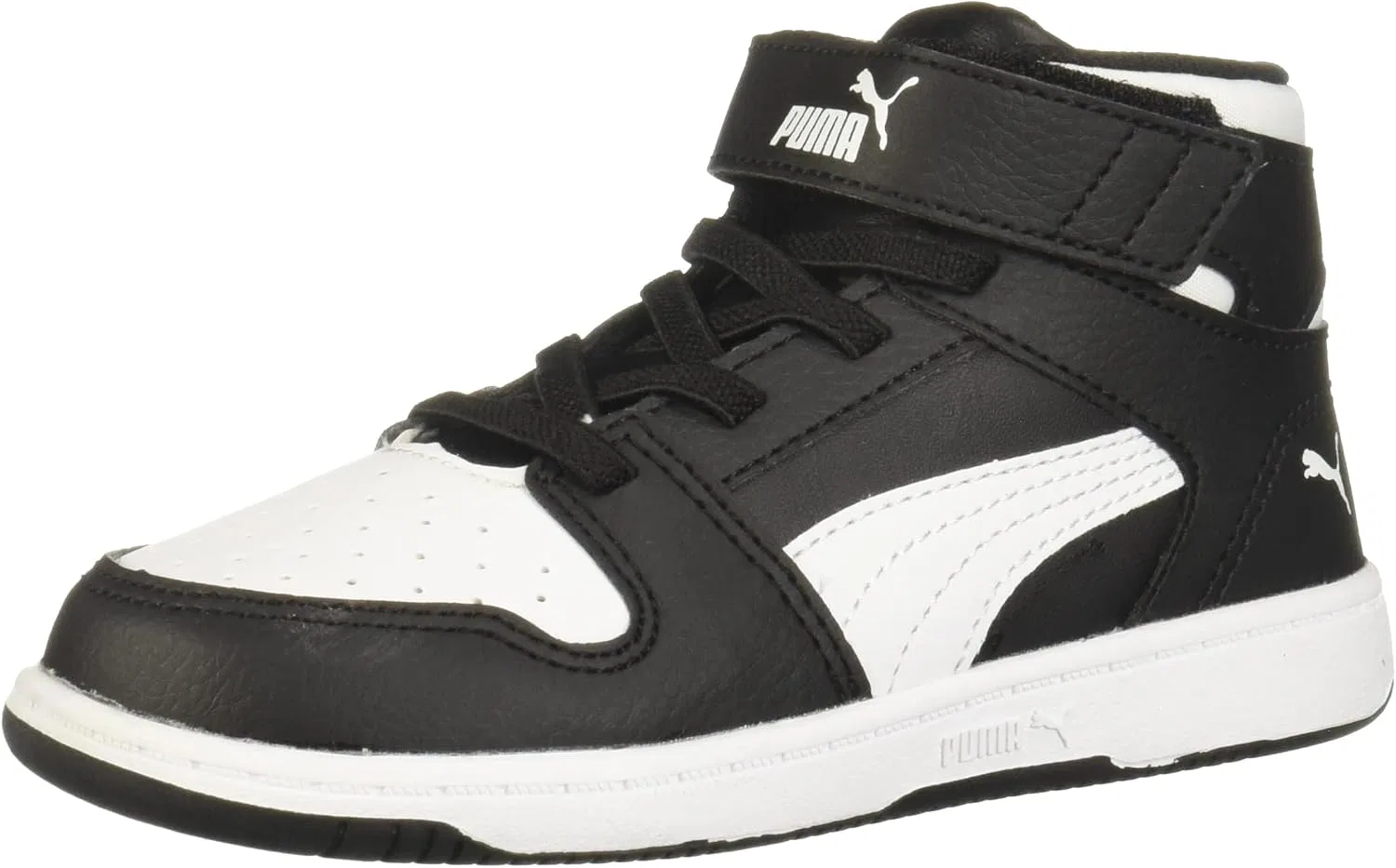 Детские кроссовки с липучкой Rebound Layup PUMA, Black/White