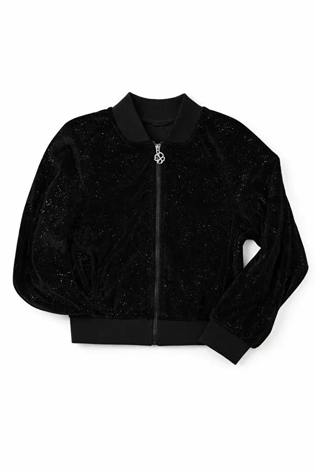 Детский кардиган для девочек текстурированный Mumuko, Black — фото 2