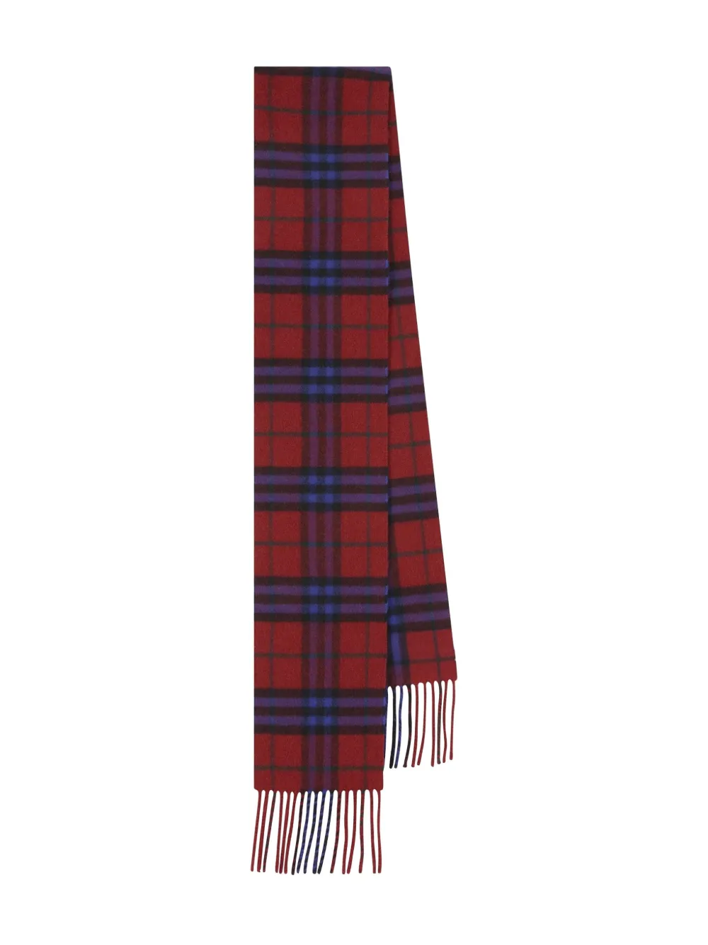 

Клетчатый шарф с бахромой BURBERRY, красный
