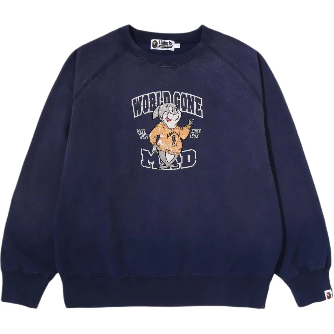 Детский свитшот с круглым вырезом Marine Blue A BATHING APE