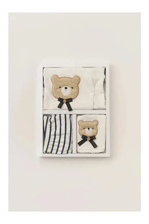 Детский для новорожденных комплект боди с принтом Teddy Bear Print Embroidery Arn Baby, Navy Blue