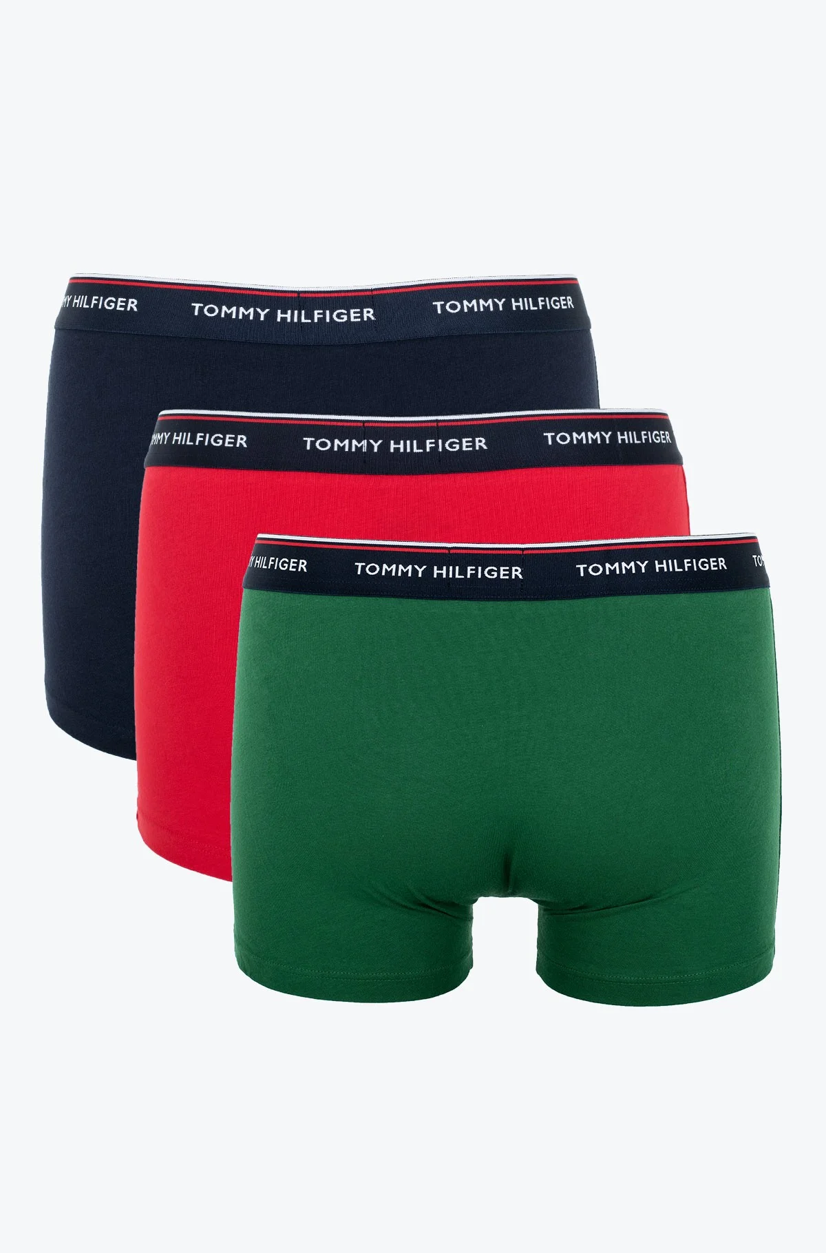 Комплект трусов Tommy Hilfiger из органического хлопка с логотипом, 3 предмета, зеленый/красный/темно-синий — фото 2