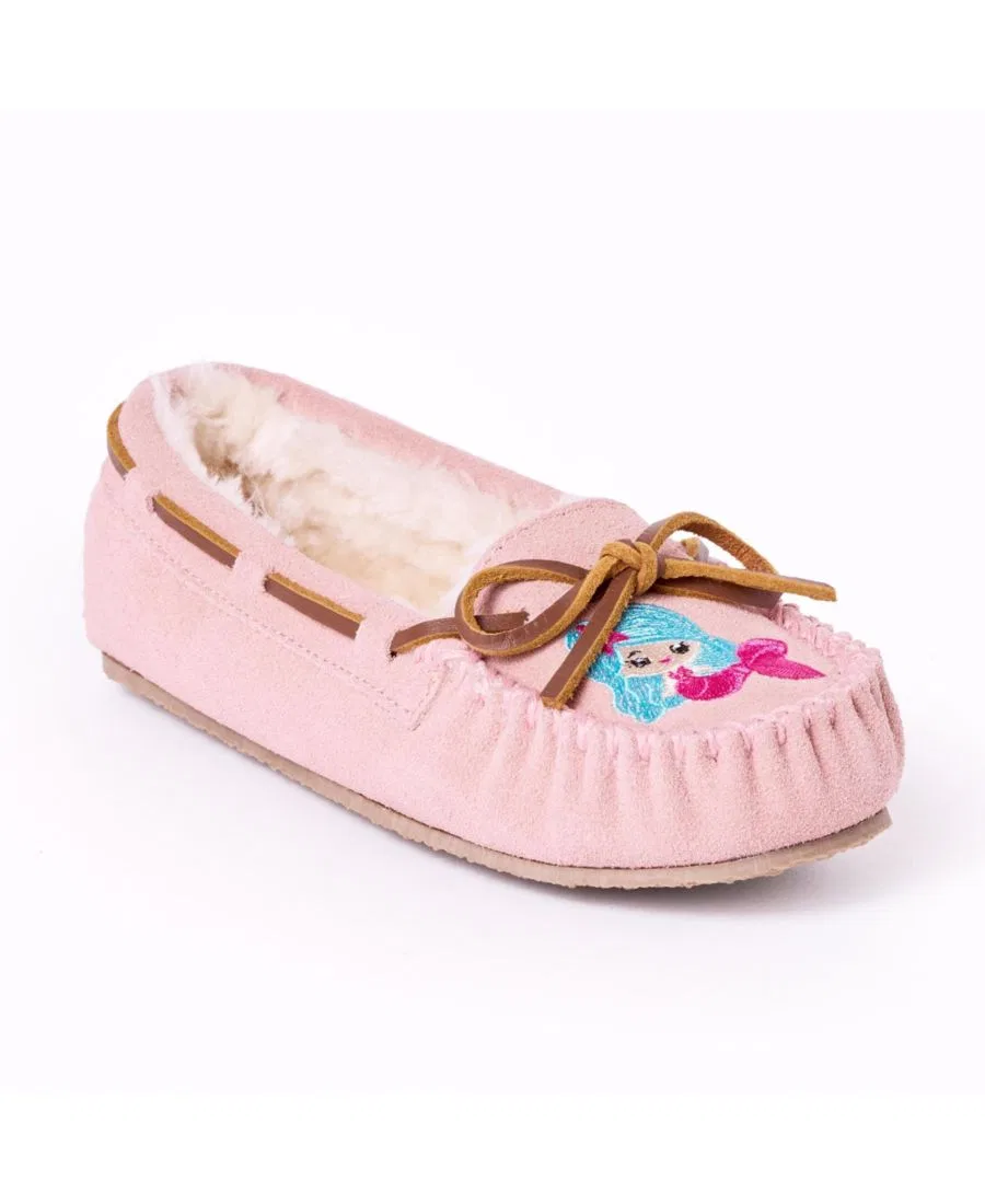 Детские тапочки-мокасины с принтом «Mermaid» Minnetonka, Blush Mermaid