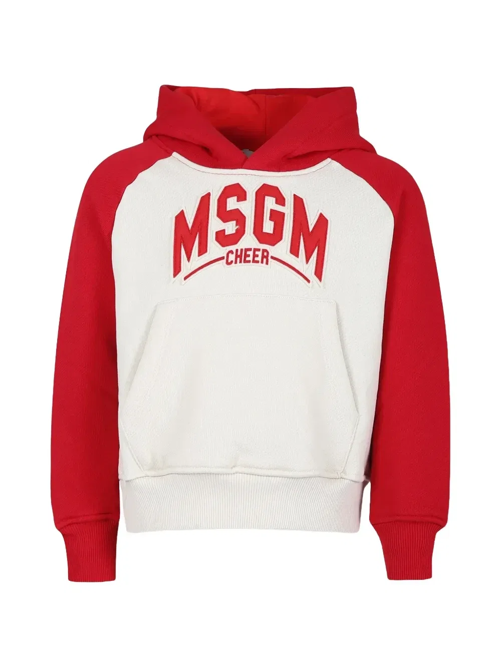 Худи с логотипом и рукавами реглан MSGM Kids, бежевый