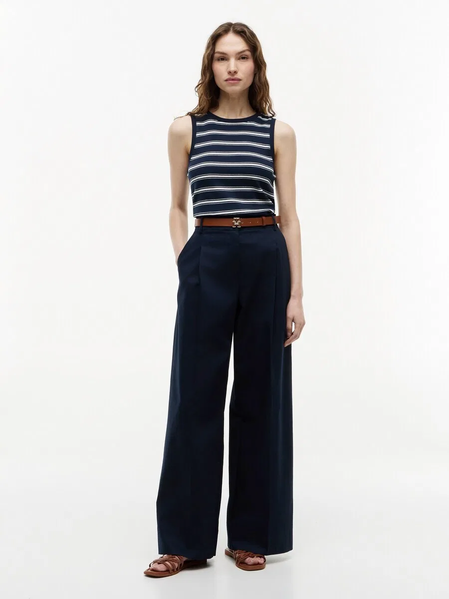 Топ TOMMY HILFIGER 'Stripe Slim Tank' темно-синего цвета — фото 4