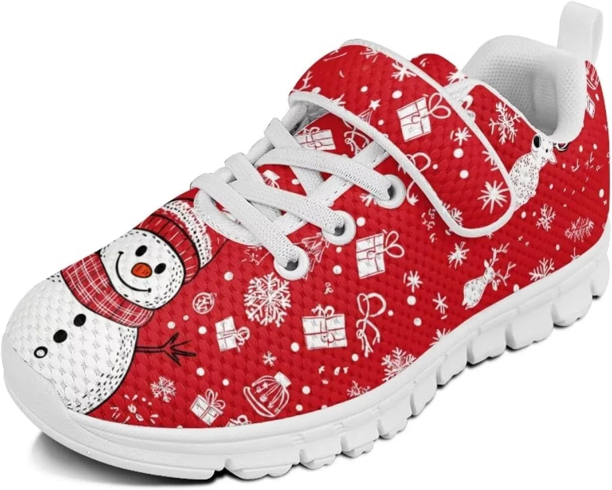 Детские кроссовки с рождественским принтом Christmas Sneakers HELLHERO, Snowman