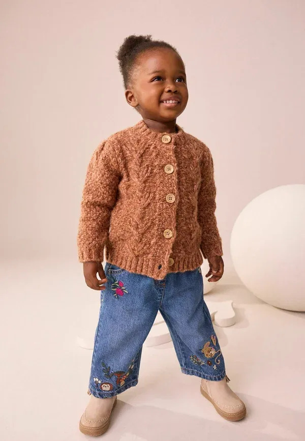 Кардиган из полиэстера Regular fit - chunky bobble - cardigan Next, Chocolate brown, коричневый/шоколадный — фото 2