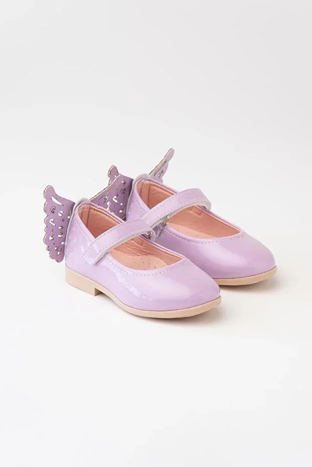Детские балетки для девочек с принтом Papillon Banamio, Lilac — фото 2