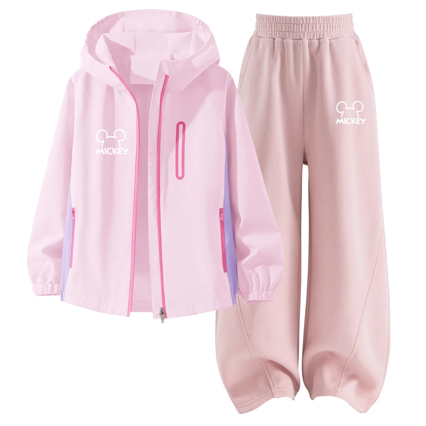 Детский спортивный комплект с капюшоном, хлопковый, Disney, Di Line K, Light Baby Pink/Lotus Pink