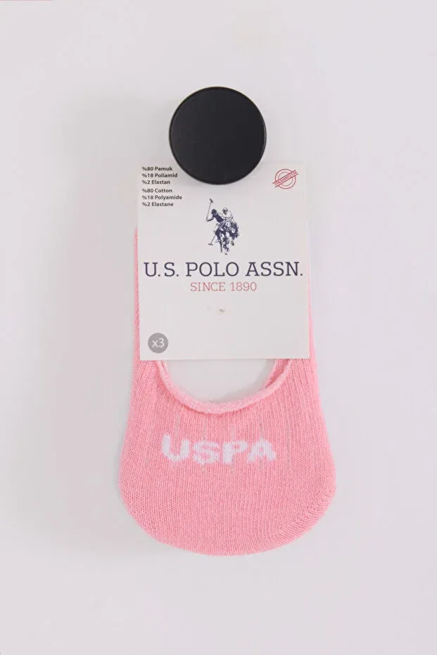 Детские носки для девочек хлопковые комплект 3 шт U.S. Polo Assn., Pink — фото 2