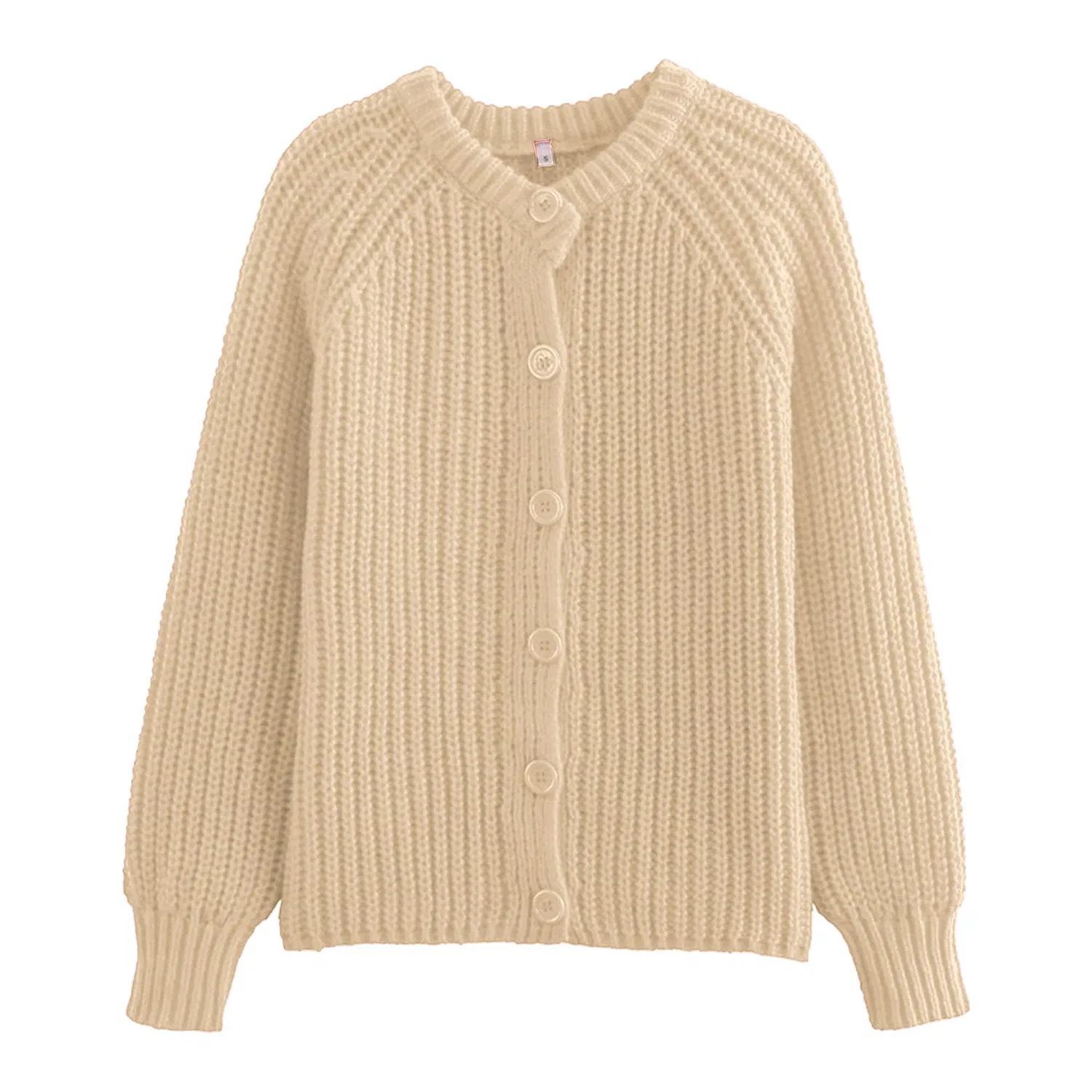 Женский кардиган свободного кроя с крупной вязкой, Giallo Crema