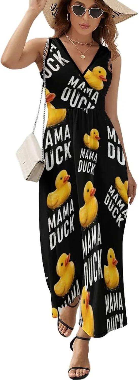 Женский летний сарафан с V-образным вырезом Mama Duck, Style-42