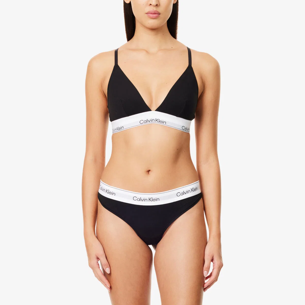 Трусики-стринги icon из хлопкового модала Calvin Klein, черный — фото 2