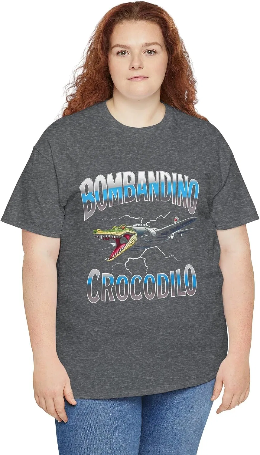 Футболка с принтом Bombandino Crocodilo, графитовый меланж — фото 4